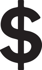 Dollar Sign Vector Silhouette Isolated