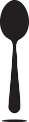 A Spoon Upright Vector Silhouette Isolated