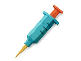 Origami paper syringe icon with clean, modern look and transparent background. Generative AI