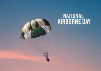 AI-Generated of National Airborne Day: Parachute and American Flag Silhouette