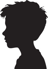 Young Boy Vector Silhouette
