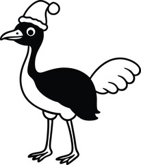 cartoon vector full body wear a christmas hat cass.eps