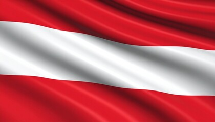 Waving Flag of Austria - Red and White Stripes of Europe