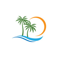 Palm tree summer logo