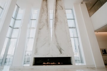 Elegant Modern Fireplace in Luxurious Living Space