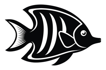 Solid color Wrought Iron Butterflyfish animal vector design