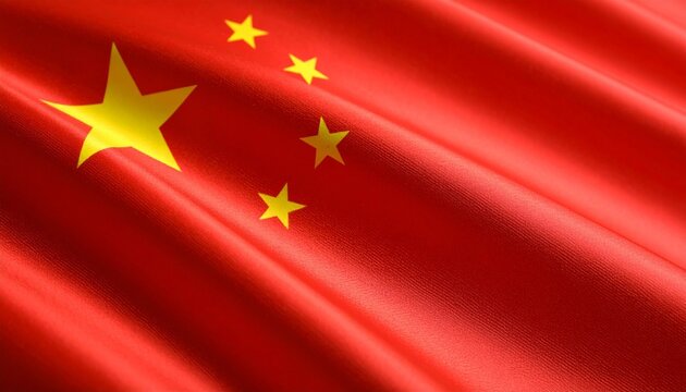 Waving Flag of China - Resilient Red Banner with Golden Stars - Powered by Adobe