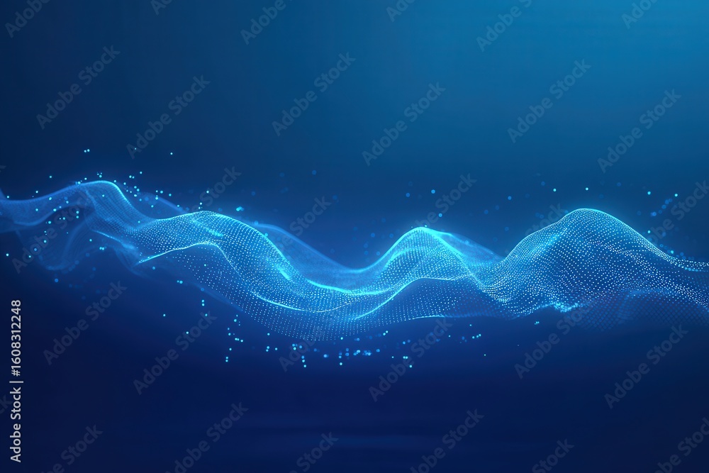Poster dynamic digital data wave for technology innovation