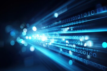 Futuristic Digital Data Stream Visualization