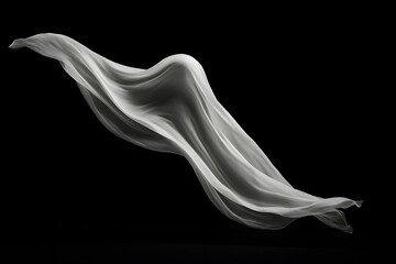 Abstract Flowing Fabric with Smooth Curves in Monochrome
