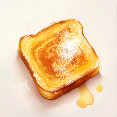 Golden French Toast with Honey and Powdered Sugar
