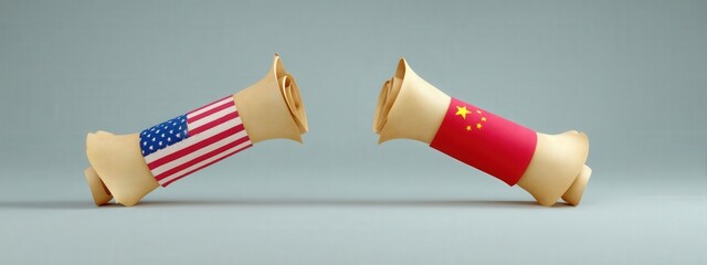 Policy scrolls pulled from opposite ends, USA China conflict