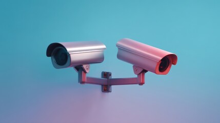Security surveillance cams aimed at each other, USA China conflict