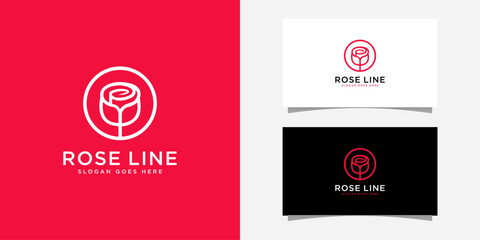 rose flower logo vector design