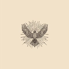 Soaring eagle design vector template illustration