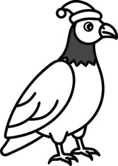 cartoon vector full body wear a christmas hat falc (1).eps