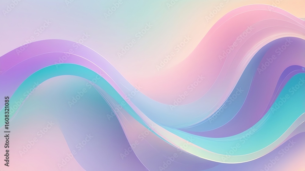 Poster abstract waves background with soft pastel colors and gentle flow
