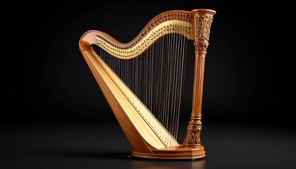 Classic harp, elegant and intricate design