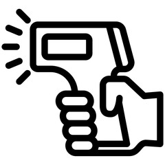 Scanner black outline, mini illustration icon. use for modern concept, print, UI, UX kit, web and app development. Vector related to commerce, retail, marketing and shopping.