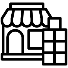 Bulk Order black outline, mini illustration icon. use for modern concept, print, UI, UX kit, web and app development. Vector related to commerce, retail, marketing and shopping.