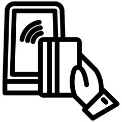 Card Reader black outline, mini illustration icon. use for modern concept, print, UI, UX kit, web and app development. Vector related to commerce, retail, marketing and shopping.