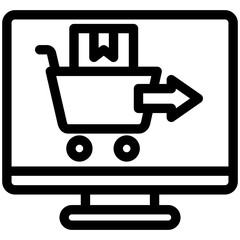 Checkout black outline, mini illustration icon. use for modern concept, print, UI, UX kit, web and app development. Vector related to commerce, retail, marketing and shopping.