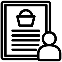 Customer List black outline, mini illustration icon. use for modern concept, print, UI, UX kit, web and app development. Vector related to commerce, retail, marketing and shopping.