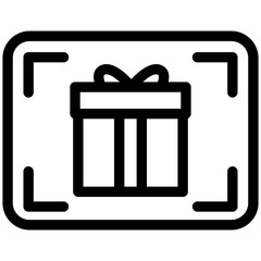Gift Card black outline, mini illustration icon. use for modern concept, print, UI, UX kit, web and app development. Vector related to commerce, retail, marketing and shopping.