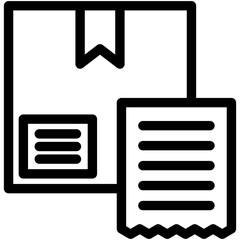 Invoice black outline, mini illustration icon. use for modern concept, print, UI, UX kit, web and app development. Vector related to commerce, retail, marketing and shopping.