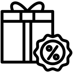 Gift Box black outline, mini illustration icon. use for modern concept, print, UI, UX kit, web and app development. Vector related to commerce, retail, marketing and shopping.