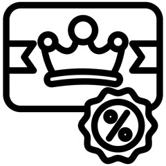 Loyalty Card black outline, mini illustration icon. use for modern concept, print, UI, UX kit, web and app development. Vector related to commerce, retail, marketing and shopping.