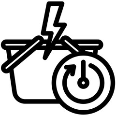 Limited Time black outline, mini illustration icon. use for modern concept, print, UI, UX kit, web and app development. Vector related to commerce, retail, marketing and shopping.