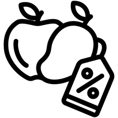 Offer Tag black outline, mini illustration icon. use for modern concept, print, UI, UX kit, web and app development. Vector related to commerce, retail, marketing and shopping.