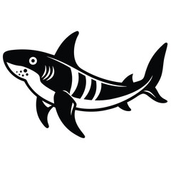 Solid color Zebra Shark animal vector design