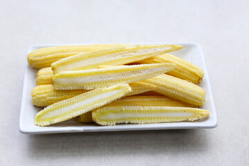 Raw, fresh yellow baby corn