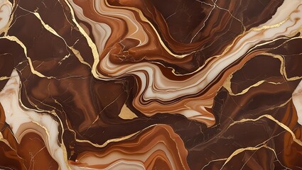 Abstract marbling effect with rich brown and gold tones