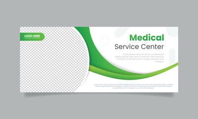 Medical healthcare social media banner or cover template