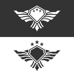 Military insignia black and white badge silhouette