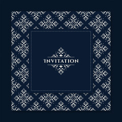 Wedding invitation template, Greeting card invitation ornaments. Greeting card invitation with lace and floral ornaments, ornamental pattern.