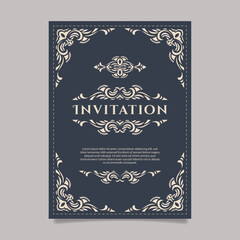 Vintage Wedding Invitation Dark Background