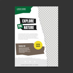 Flat design explore poster template