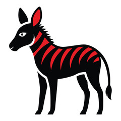 Solid color Zonkey animal vector design