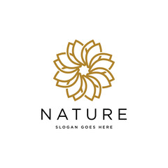 nature flower logo premium vector