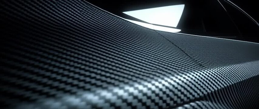 Anamorphic video Carbon Fiber Car Part. Carbon Fiber Expensive Supercar