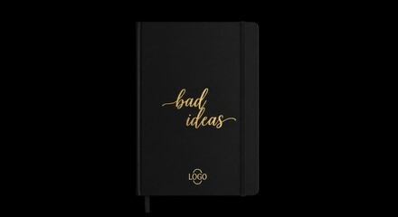 This Black Notebook Features Gold Script That Reads Bad Ideas