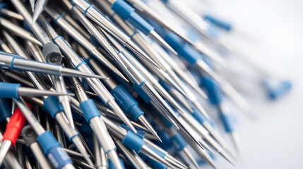 Medical needles in pile