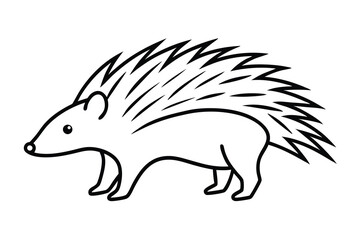 Porcupine Continuous line art vector design
