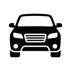 Front view silhouette of a modern suv car