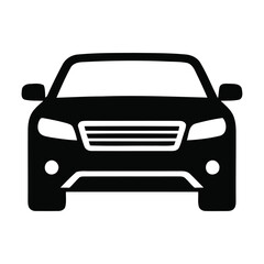 Front view silhouette of a modern suv or car