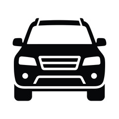 Front view silhouette of a modern suv